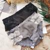 Cute Underwear Threaded Briefs Lace Edge Wrap Hip Low-rise Panties for Women
