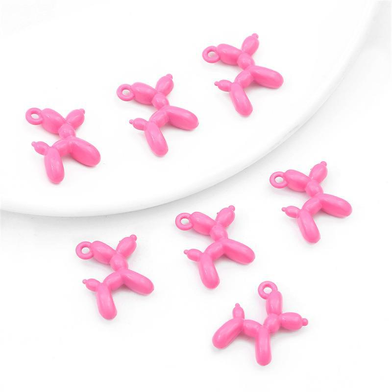 3D Colorful Balloon Puppy Alloy Pendant for DIY Jewelry Making
