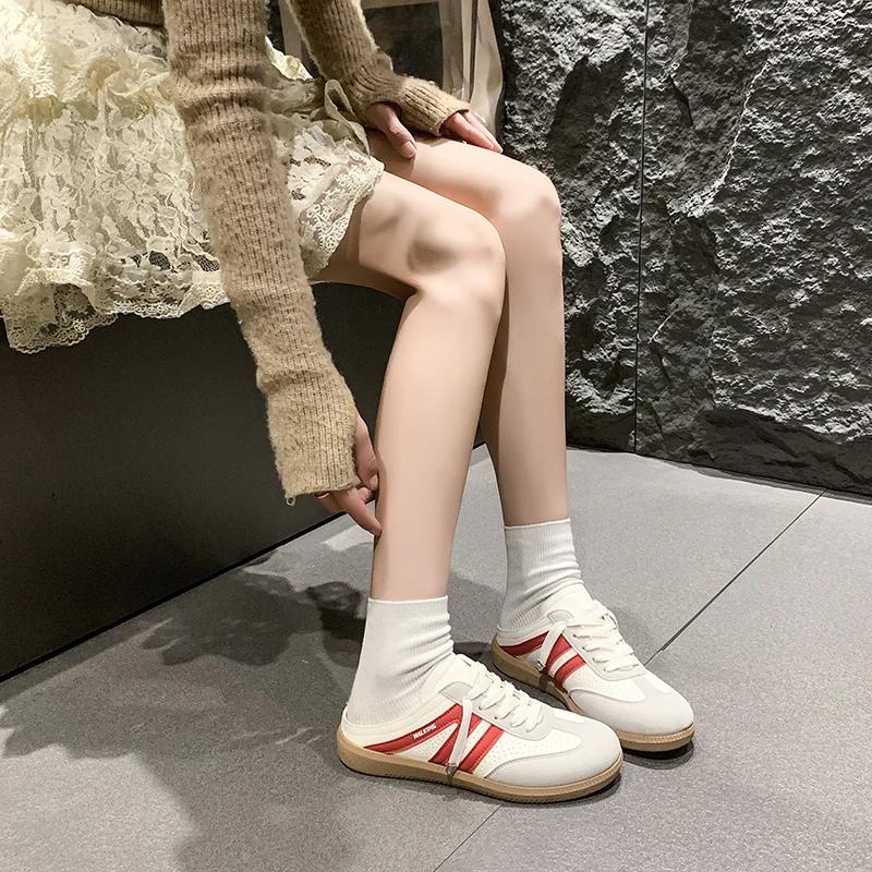 Fashion Women's Mules Flat Sole Lace-up Decoration Cover Toe Cow Suede Women's Slippers Leisure Dress Comfortable Zapatillas De Mujer