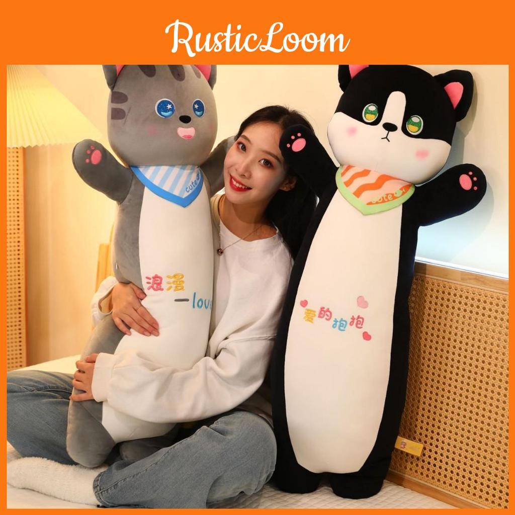 Bib Cat Husky Plush Toy Pillow Animal Stuffed Doll Bedroom Decoration Gift Kids