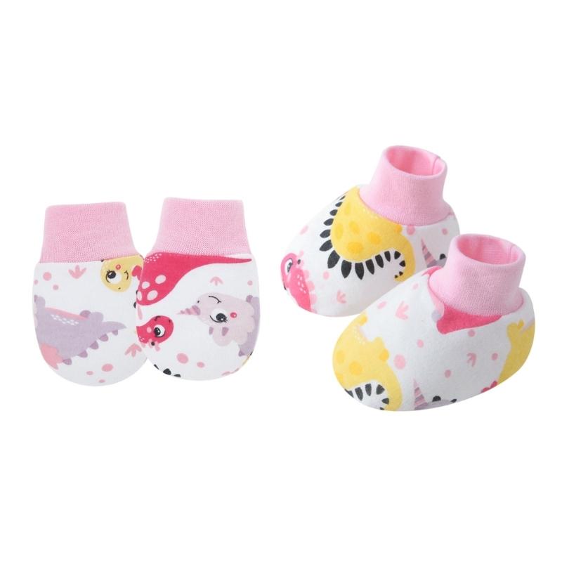 Set of 1 Infant Cotton Mittens Anti Scratch Hand Cover Soft Breathable Warm Gloves & Socks for 0-6M Boys Girls
