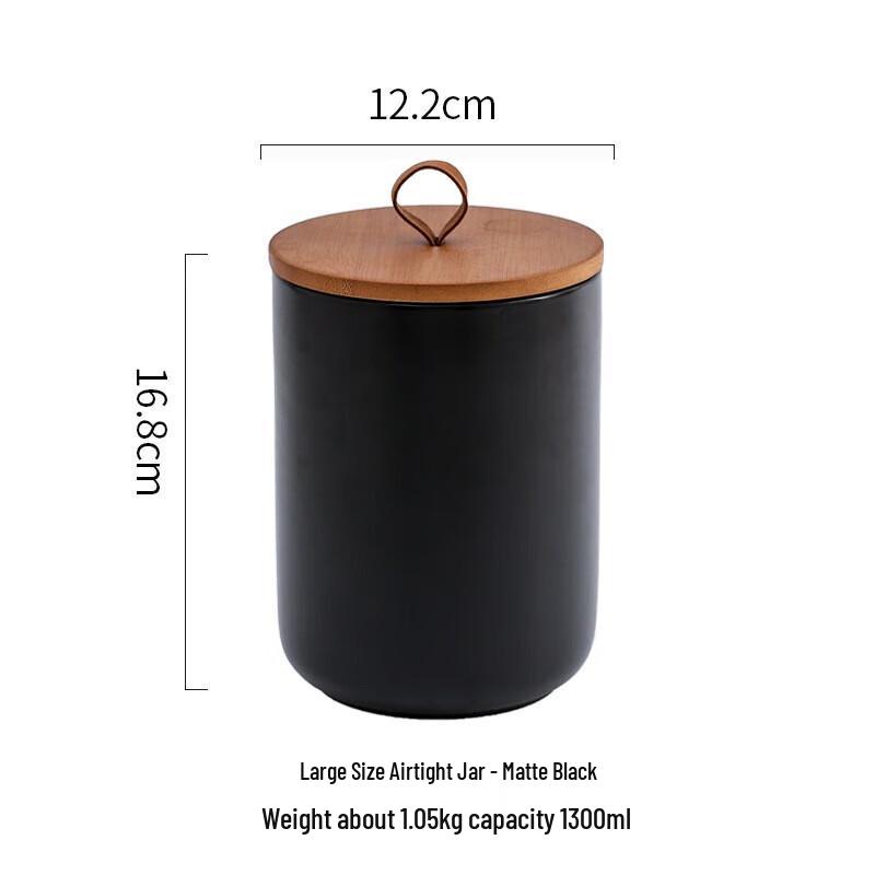 YIXI Матовая черная керамическая герметичная банка для хранения