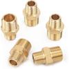 LTWFITTING Brass Pipe Hex Reducing Nipple Fitting 3/8-Inch X 1/4-Inch Male NPT(Pack of 5)