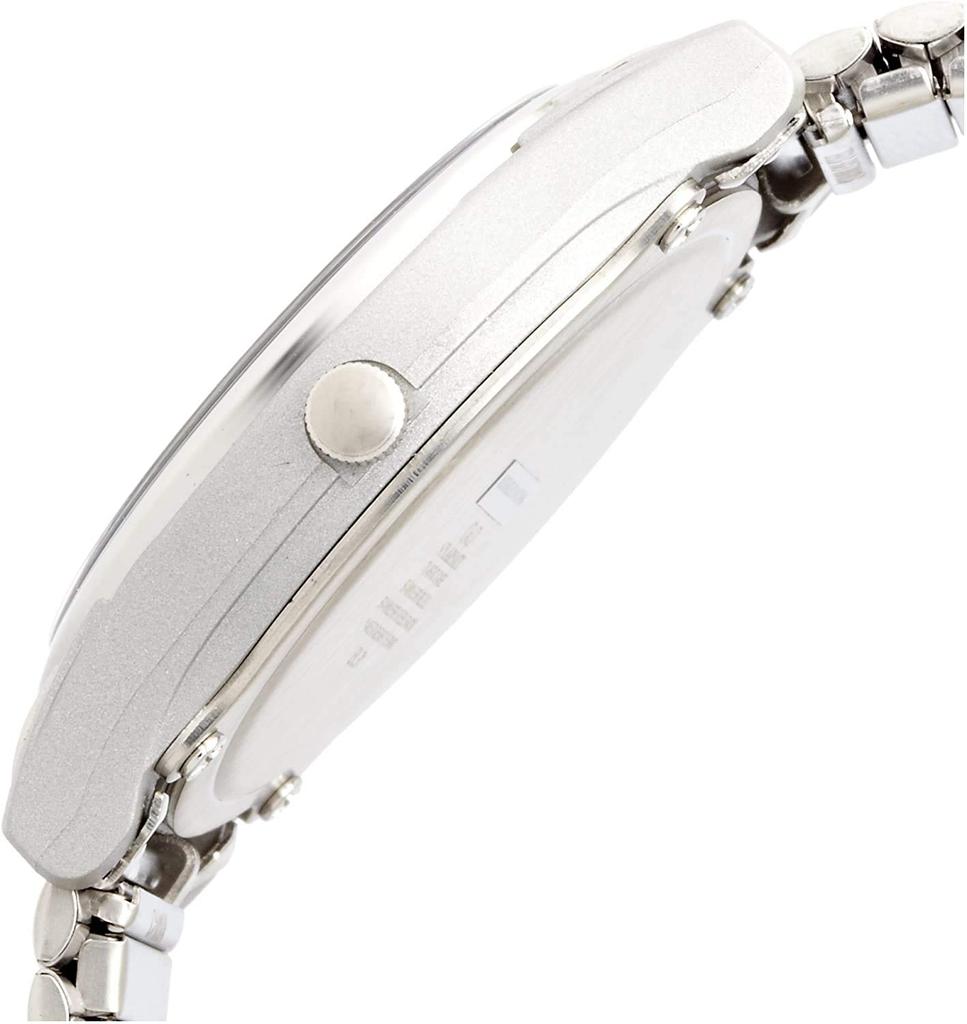 Citizen Analog Waterproof Watch with Metal Band and White Model Q&Q Men's Solar-Powered Dial, Silver, H970-214