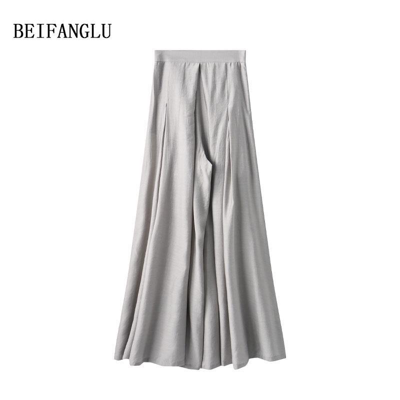 Northern Deer Modal Slimming Wide-Leg Skirt Pants - Summer Drape Style (YH10092)