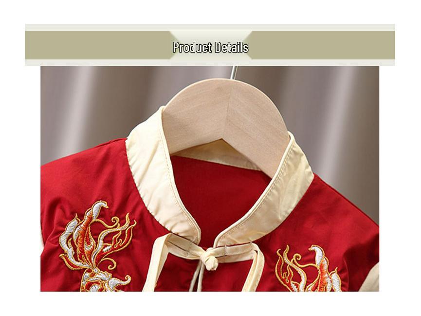 Chinese Style Summer Hanfu Set: Baby Boy's 1st Birthday Retro Short-Sleeved Tang Suit