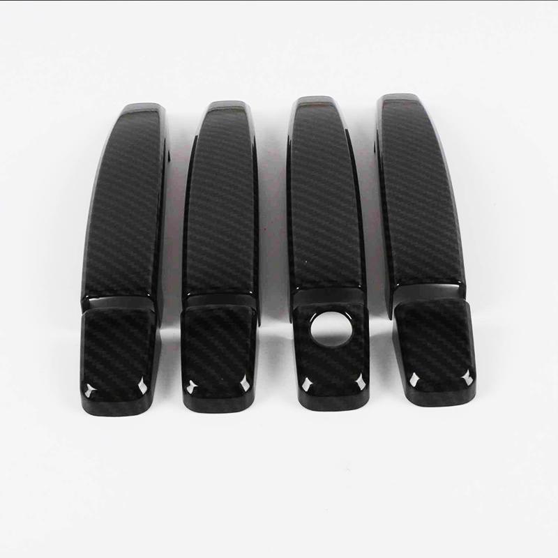 For Vauxhall Opel Holden Astra J  2009-2015 GTC Black Carbon Fibre Car Side Door Handle Cover Trim 2006 2007 2009 2012 2013