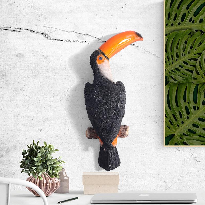 Peco Parrot Wall Hanging Resin Craft Wall Decorative Birds Room Decoration Garden Outdoor Home Decoration