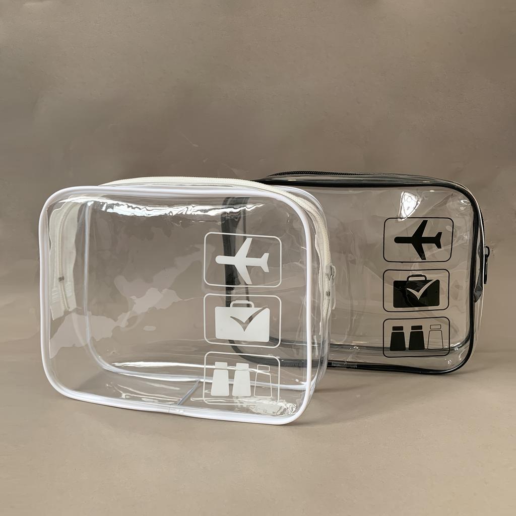 1pc Transparent Makeup Bag Travel Cosmetic Organizer Makeup Pouch Portable Beach Bags PVC Waterproof Toiletry Bag with Zipper