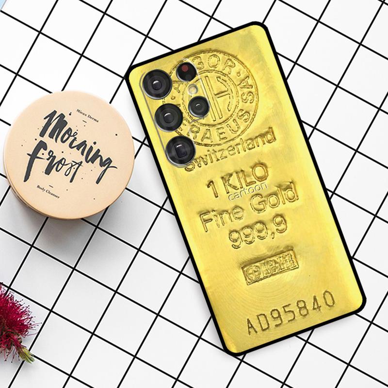Switzerland Fine Gold Case For Samsung Galaxy S21 S22 S23 S24 S25 Ultra S9 S10 S25 Plus S25 FE S20 FE Phone Cover