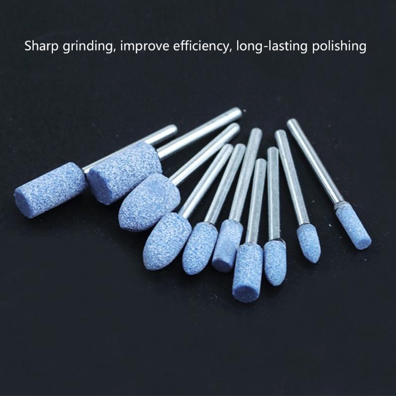 10Pcs Polishing Head Wheel Grinding Stone Bit Set for Electric Rotary Power Tool Marble Jades Craft Projects