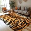 Teppich mit Tigerstreifen-Tierprint-Thema, rutschfeste Matte mit Wildleder-Design für Wohnzimmer & Schlafzimmer, kräftiger exotischer dekorativer Teppich