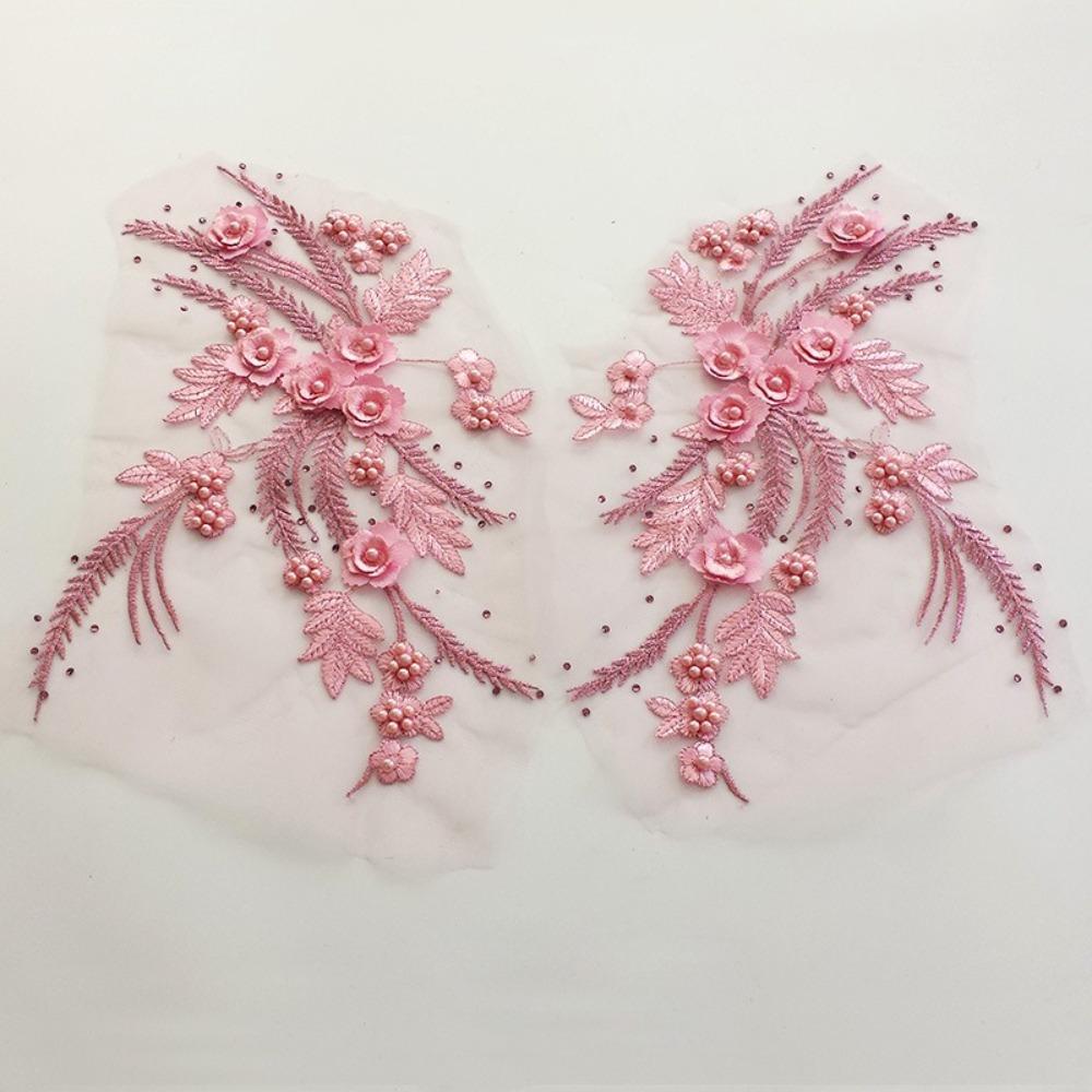Fashion Elegant Sequin Embroidery Sequined Embroidery Patches DIY White Black Embroidered Floral Patches Sequins Patches Dresses