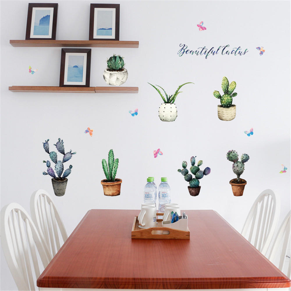 DIY Cactus Avtagbar Väggdekal Familj Hem Klistermärke Väggmålning Konst Heminredning
