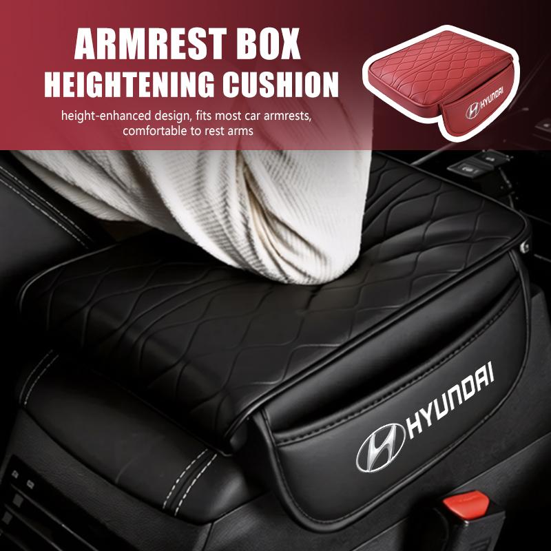 For Hyundai Leather Car Armrest Mat Center Console Arm Rest Protection Cushion Cover GDi N Line i10 Azera Genesis G70 G80 G90 PP37