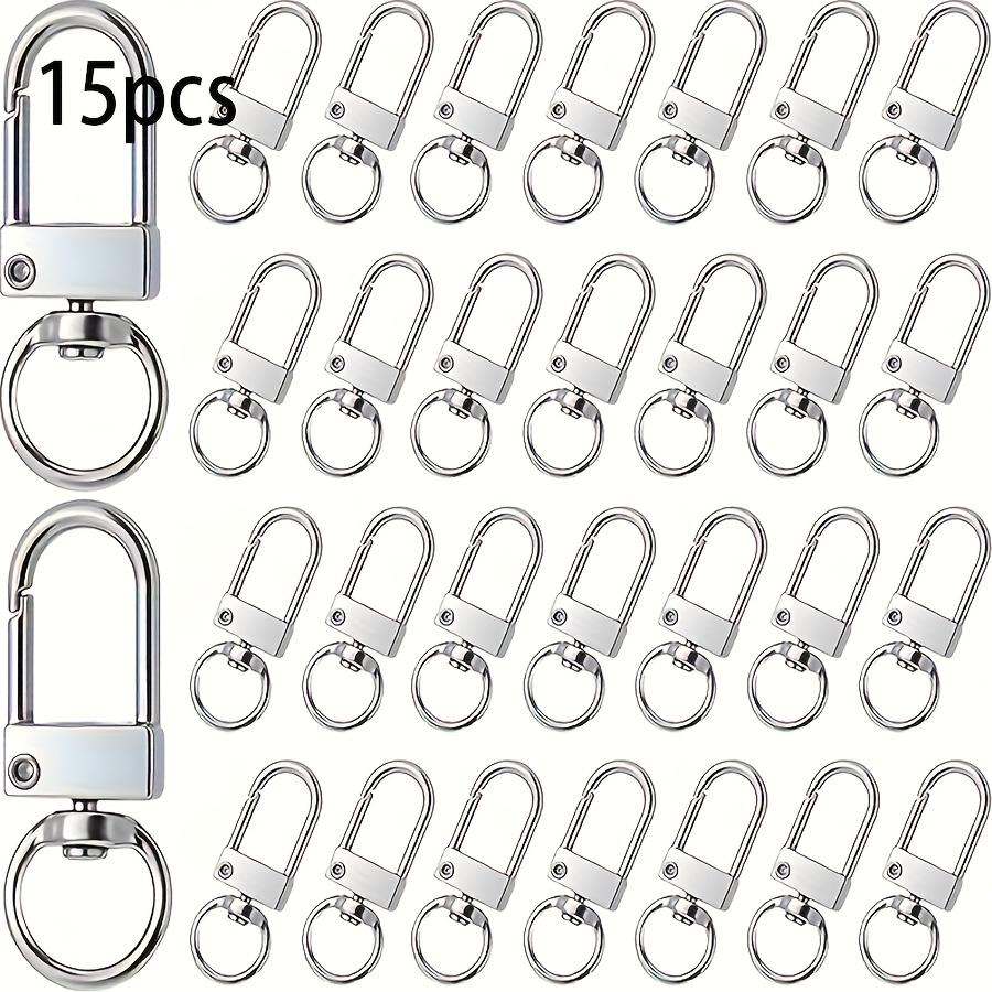 

15 Lobster Claw Buckle Rotating Key Chain Hook, Earphone Box Key Chain Hook, Key Chain Hanging Rope Additions 15 pieces срібний