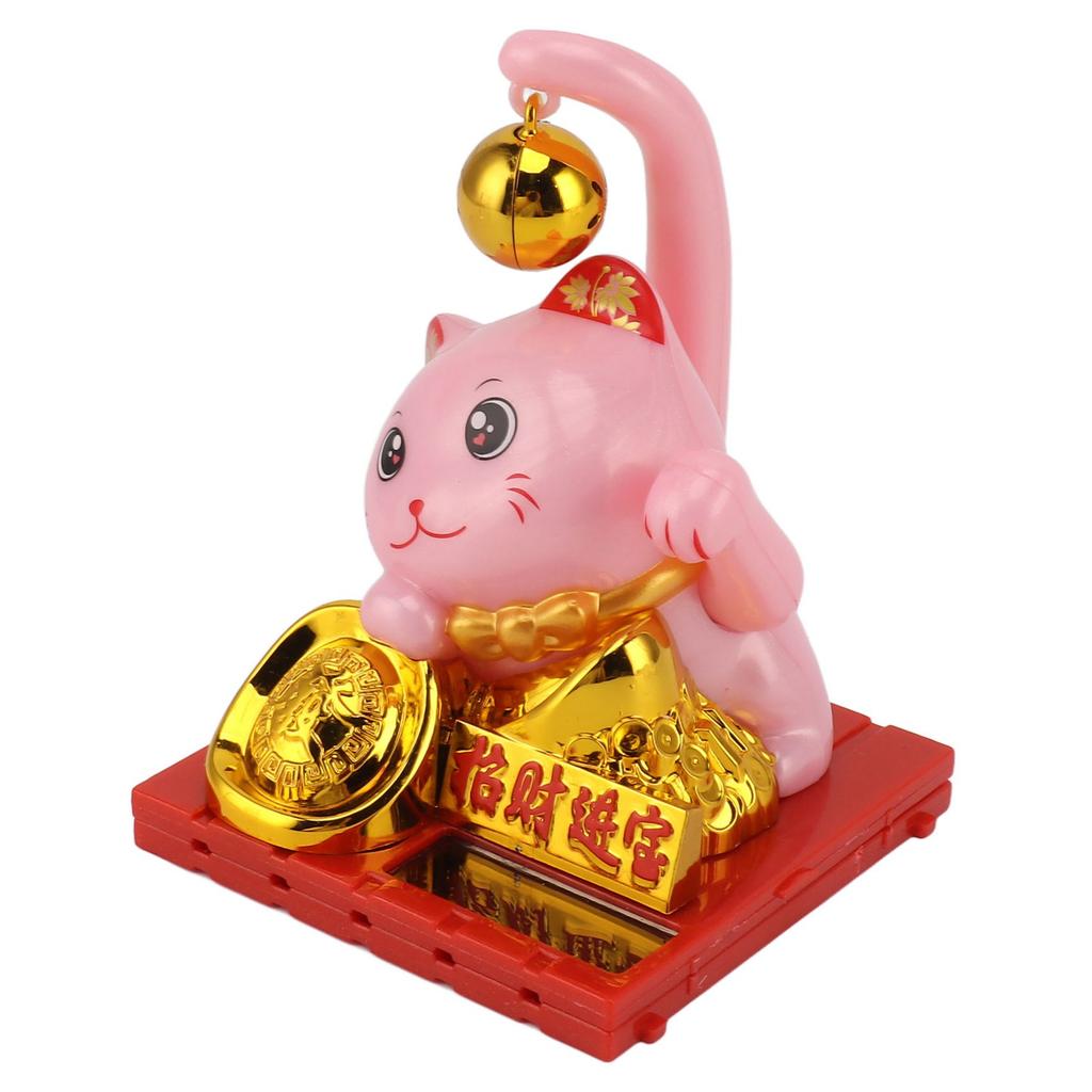 Arm Waving Fortune Cat Solar Powered Light Induction Lucky Cat Decoration for Desks Windows Car