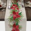 Christmas Tree Print Tablecloth New Year Party Decoration Table Runner for Wedding Christmas Style