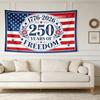 Patriotic Theme Independence 250th Anniversary Tapestry with 17762026 250 YEARS OF FREEDOM Words Home Decor High Quality