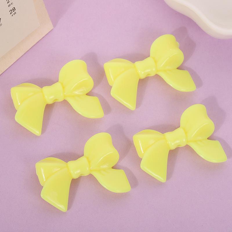 Glossy Solid Color Rubber Paint Bowtie Accessories for DIY Phone Cases