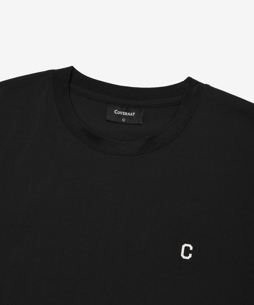 COVERNAT Small C Logo Nylon T-Shirt Black