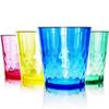 SCANDINOVIA 250ml Unbreakable Glass Diamond Design - Set 4 Plastic Cup High-Grade BPA Free Dishwasher Safe Bathroom