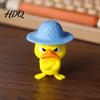 Collectible Figurine for Desk Enthusiasts 4Pcs 3D Printed Angry Duck Figurines Mini Grumpy with Straw Hat Unique Decor Coworkers Cute Cross-Arms