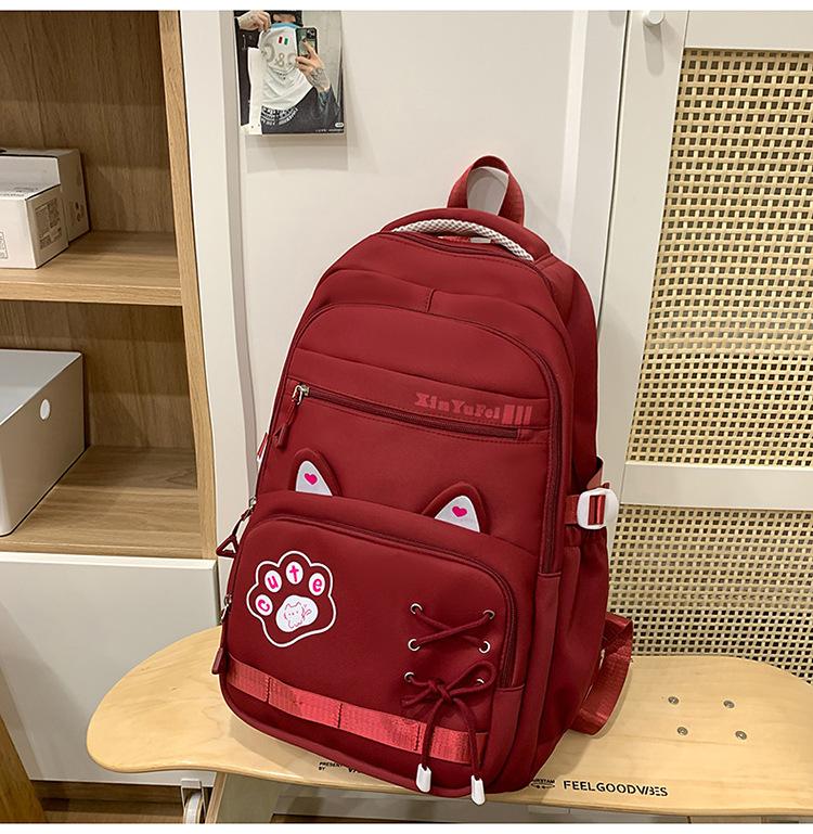 School bag new cute junior high school student school bag high value ins wind light large capacity backpack casual versatile backpack