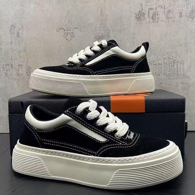 Shoes New Casual Board Shoes Student Leather Surface Waterproof and Non-slip Thick Sole Heightening Sports Shoes