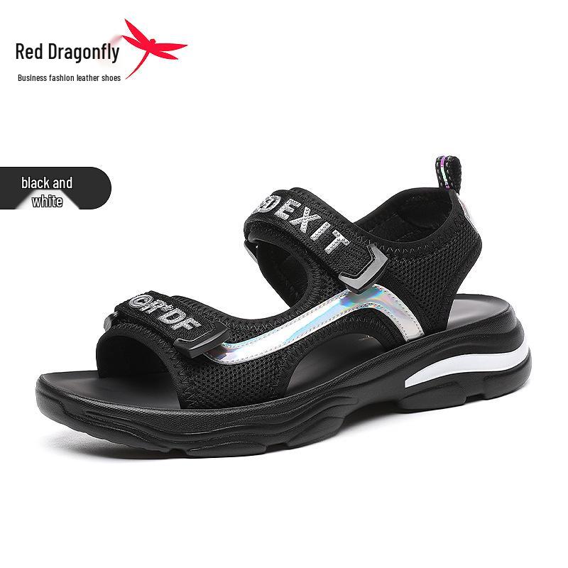 Red Dragonfly Women s Breathable Summer Sandals, Soft Thick Sole Casual Beach Shoes for Students 35
