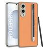 For Samsung Galaxy S25 Edge Case with Stylus Skin Touch PU+TPU+PC Phone Back Cover