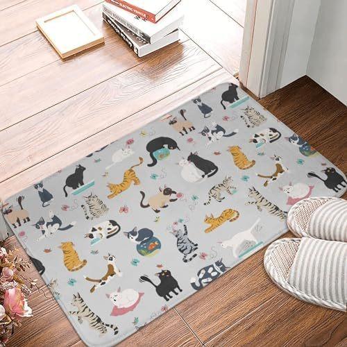 

Colorful Rainbow Welcome Mat with Perfect for Indoor/Outdoor Use in Kitchen Bathroom Non-Slip Carpet Entrance Door Rugs 40x60cm