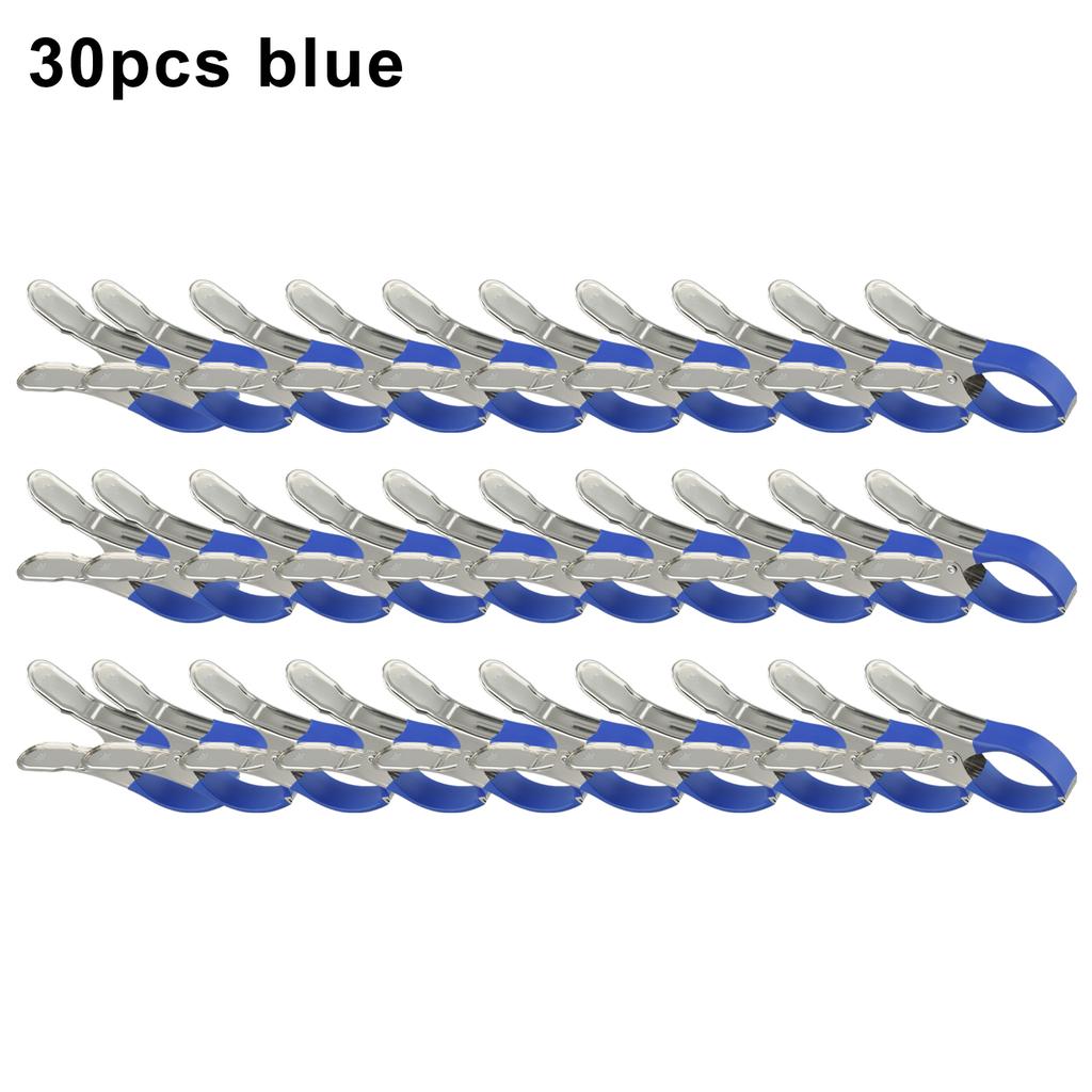 6/30pcs Stainless Steel Pool Cover Clips With Plastic Handles Heavy Duty Windproof Spring Clips For Secure Above
