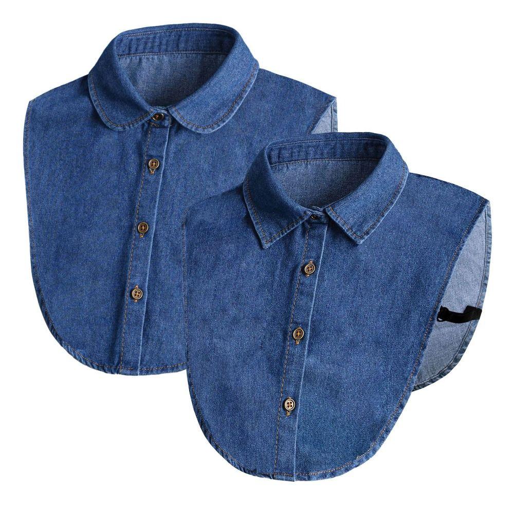 Sharp Collar Lapel Half Shirt Black Adjustable Neckline False Blouse Collar  Scarf Accessories