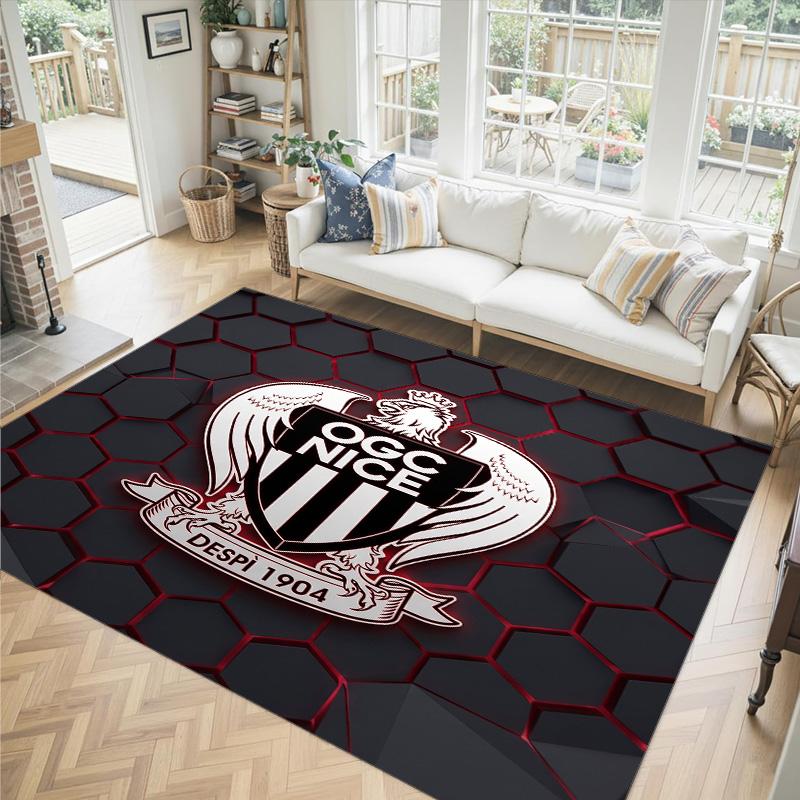 OGC Nice FC Design Crystal Velvet Carpet Cozy Non?Slip Printed Rug For Bedroom Living Room Entrance