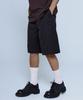 INTERSECTION Washed Viscose Cotton Bermuda Pants [Black]