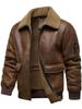 2026 Herren Freizeit Winter Pelzgefütterte Lederjacke mit Plus-Samt und Rechnungsoption