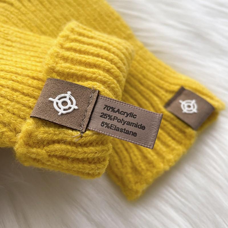 Warm Knitted Acrylic Fingerless Gloves Women Winter Touchscreen Compatible Solid Color Korean Style