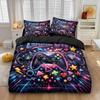 3pcs Cartoon Game Controller Print Coreless Duvet Cover Set Multi Size Comfortable Bedroom Bedding Decoration Machine Washable