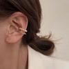 New Korean Gold Double Circle Twist Pearl Ear Cuff Vintage Geometric Circle Earcuff Fake Piercing Pearls Clip on Earings