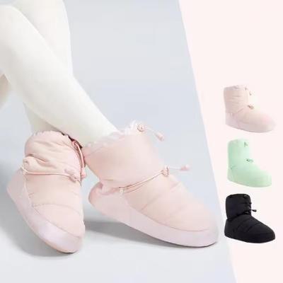 Dámské baletní boty, zahřívací botičky, zimní taneční boty, plyšové taneční boty, teplé, protiskluzové, na balet
