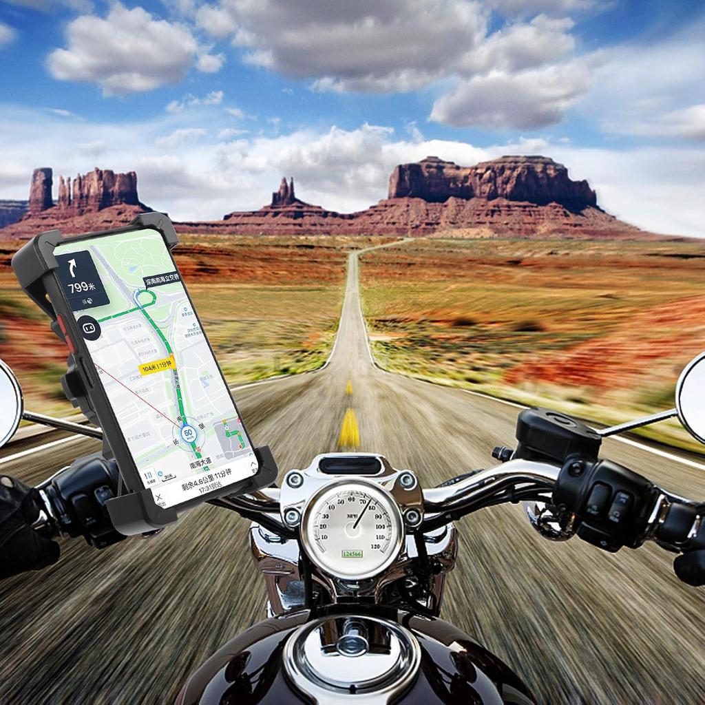 Bike Phone Mount 360 Rotatable Anti Vibration Motorcycle Handlebar Holder Universal Non Slip Cycling GPS Bracket