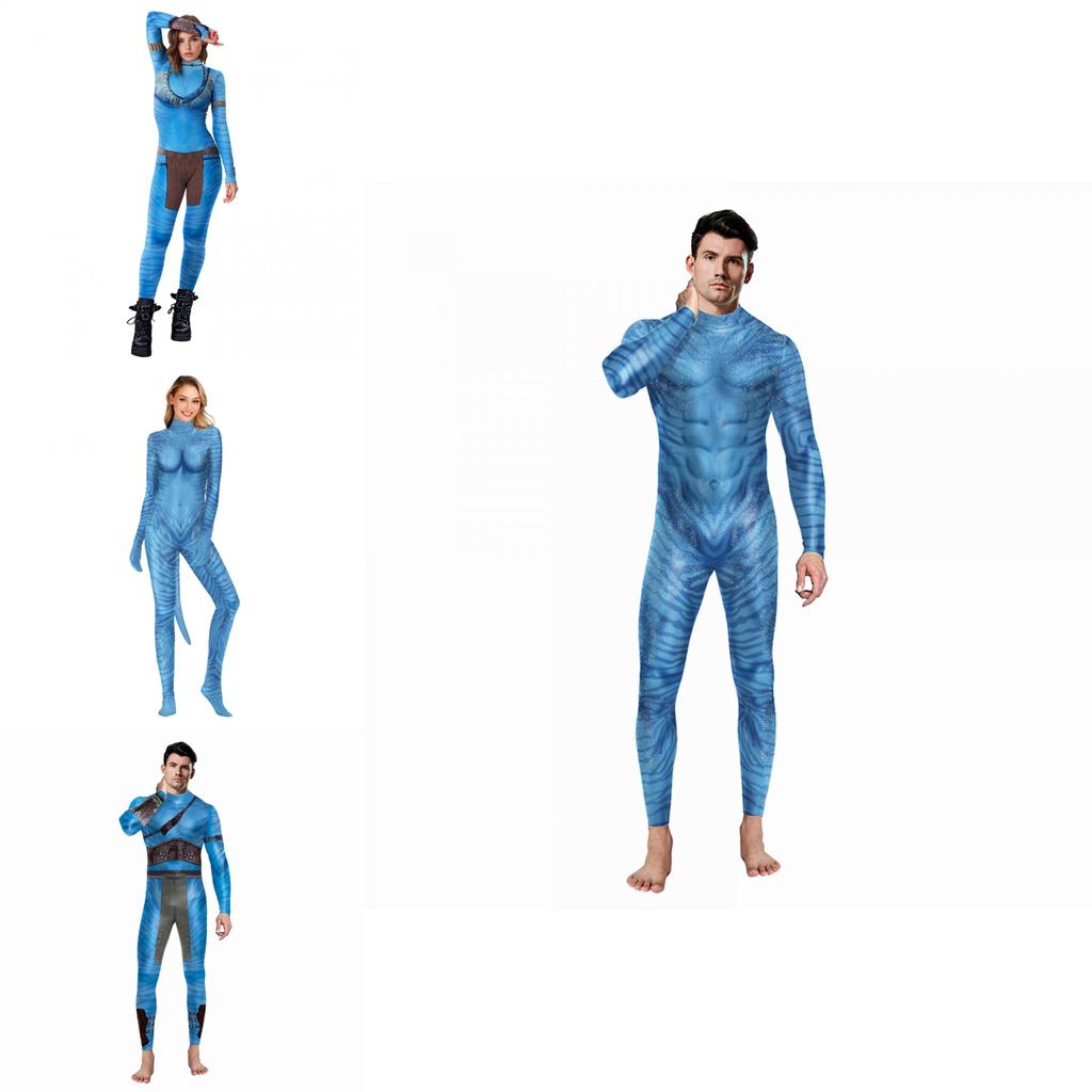 Avatar Inspired Halloween Costume Milk Silk Bodysuit For Fantasy Role Play