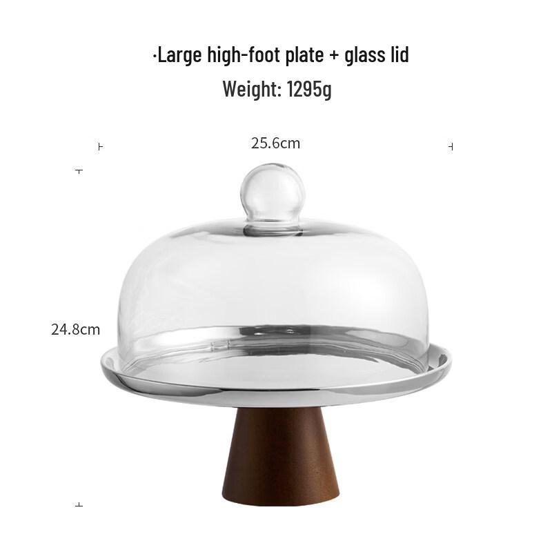 Retro Acacia Wood Cake & Dessert Tray