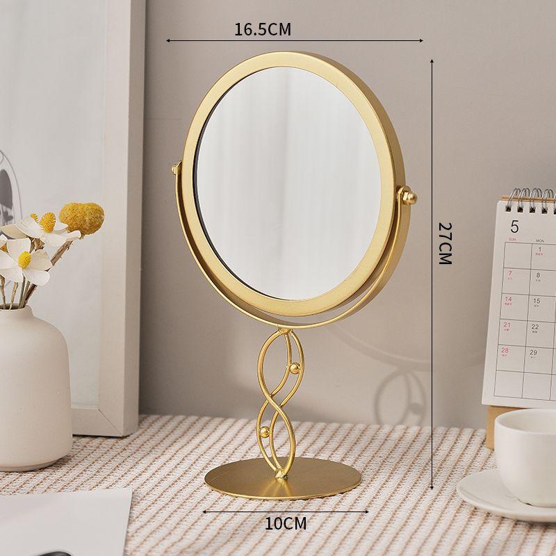 360° Rotation Desktop Makeup Mirror Household Bedroom Vanity Mirror Iron Frame Single Sided Cosmetic Mirrors Gold Black White