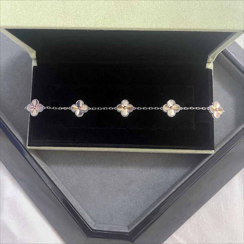 Bracelet Trèfle à Quatre Feuilles Version Haute Bracelet Cinq Fleurs Féminin Haut de Gamme Nouveau Bracelet