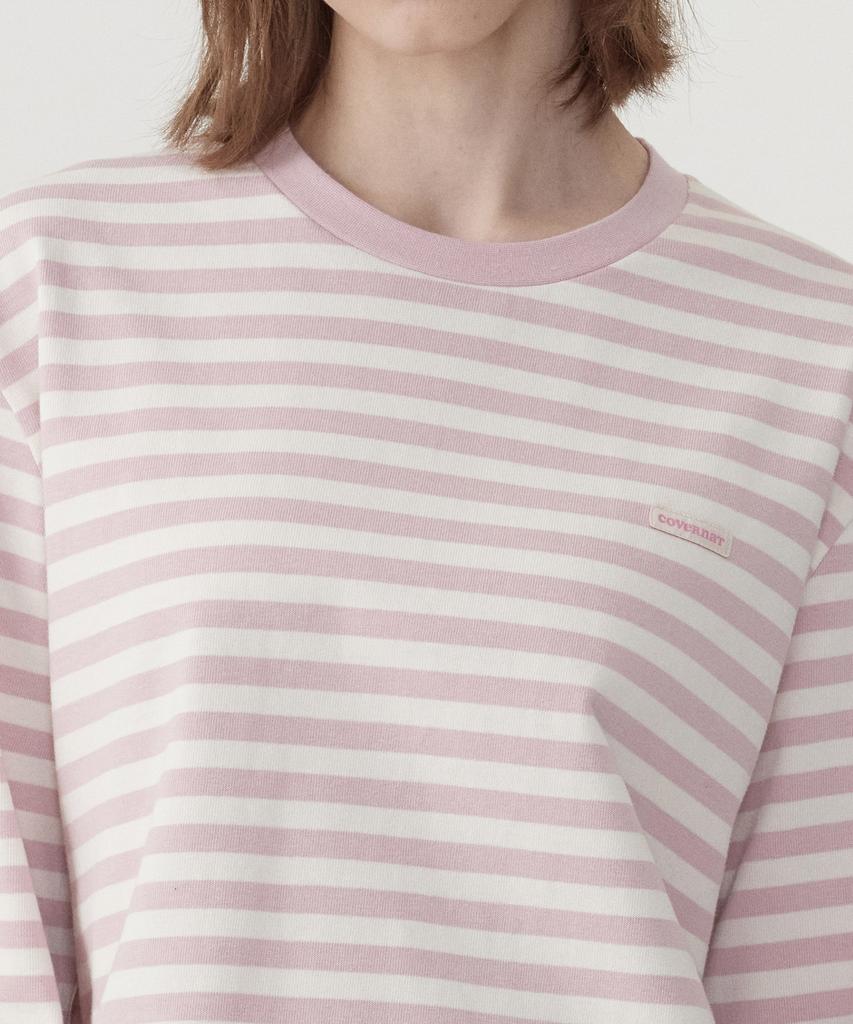 COVERNAT WOMAN Striped Long Sleeve Light Pink