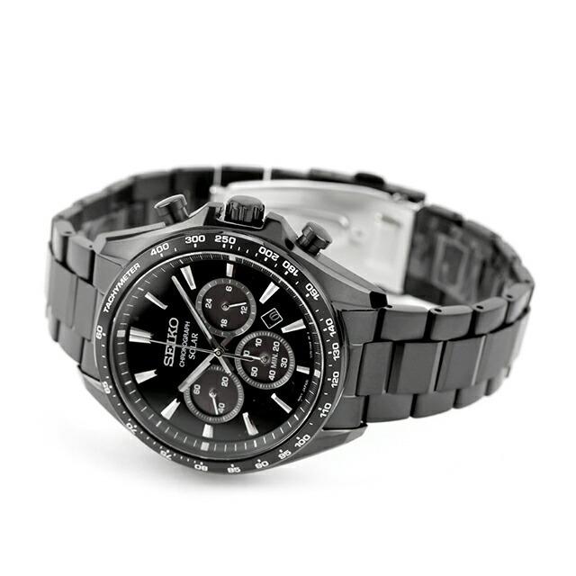 Seiko Selection S Series Solar SEIKO SELECTION All Watch, Men's Chronograph, SBPY187, Analog, Black.