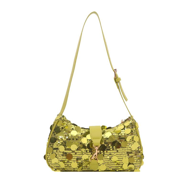 

High-end small bag women s 2025 new trendy fashion sequins foreign style messenger bag niche design shoulder armpit bag зелёный