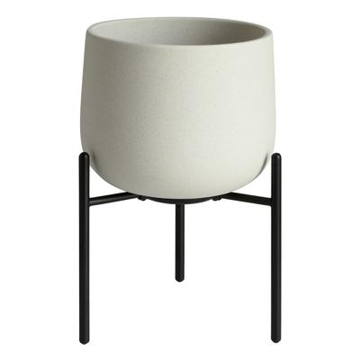 Pot de fleurs 135 mm Gris Terre Type Pot sur pied 29232 211_